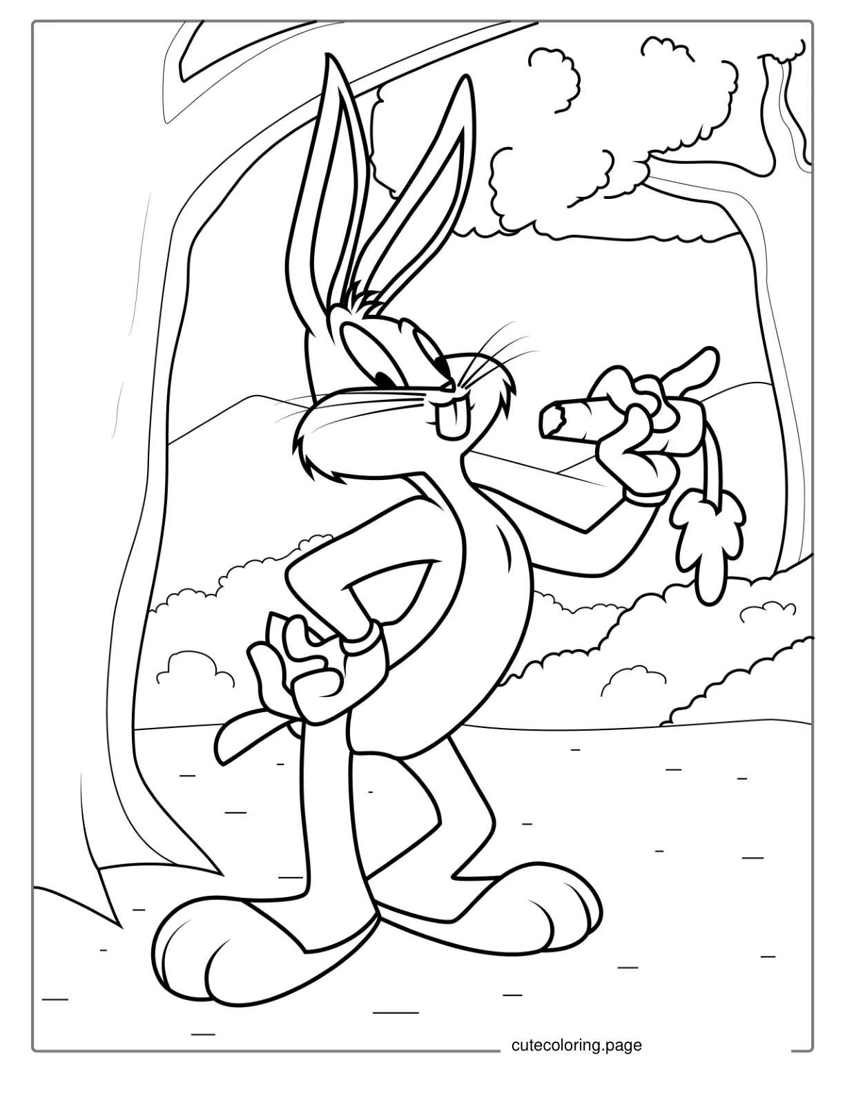 Bugs Bunny From Looney Tunes To Color coloring page