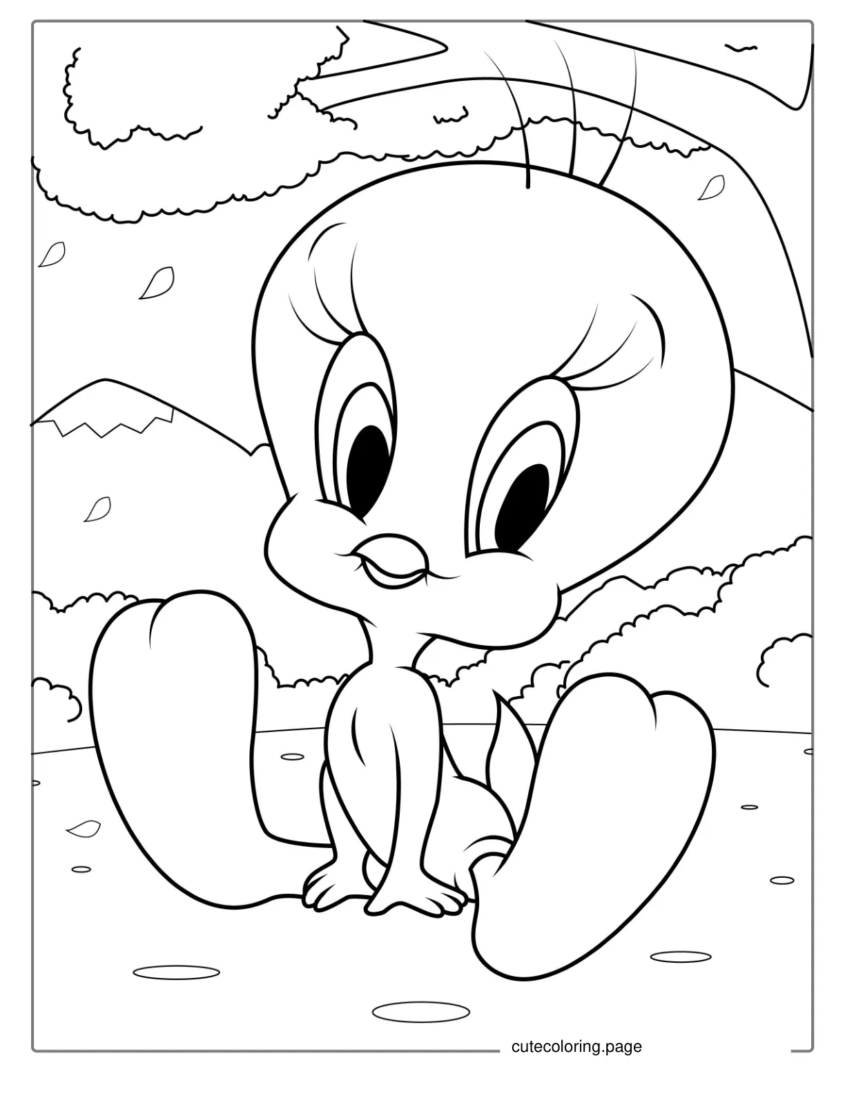 Cute Tweety Bird Coloring Page For Kids coloring page