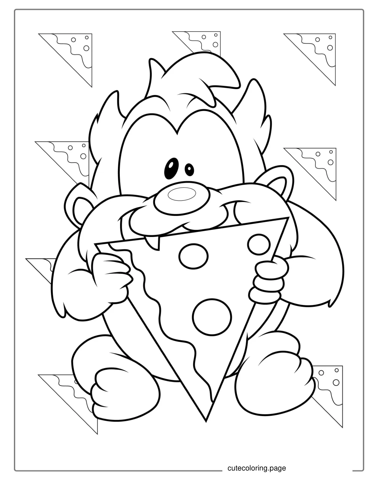 Easy Coloring Page Of Cute Tasmanian Tiger coloring page