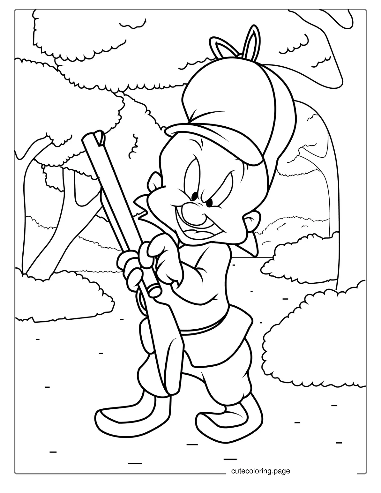 Elmer Fudd Hunter Character Coloring Picture coloring page