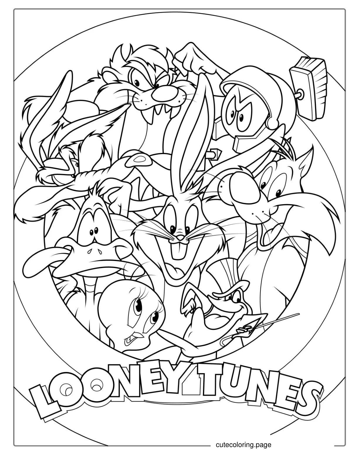 Looney Tunes Poster Art To Color coloring page