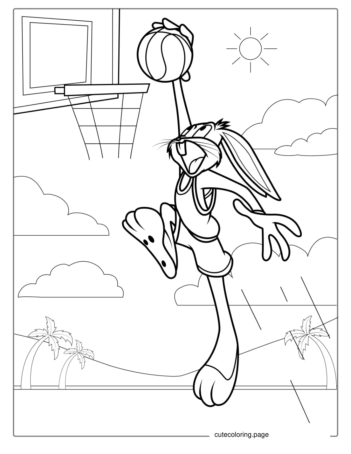 Space Jam Themed Bugs Bunny coloring page