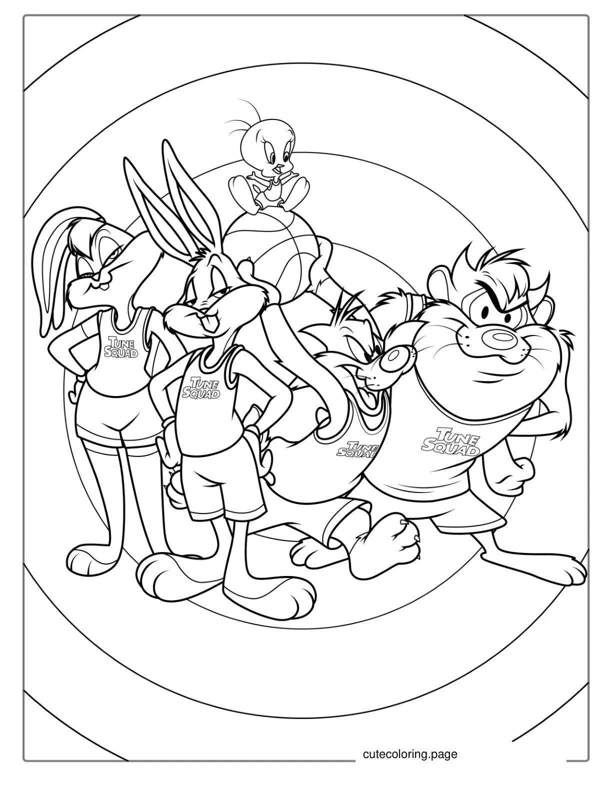 Space Jam Tune Squad Coloring Sheet coloring page