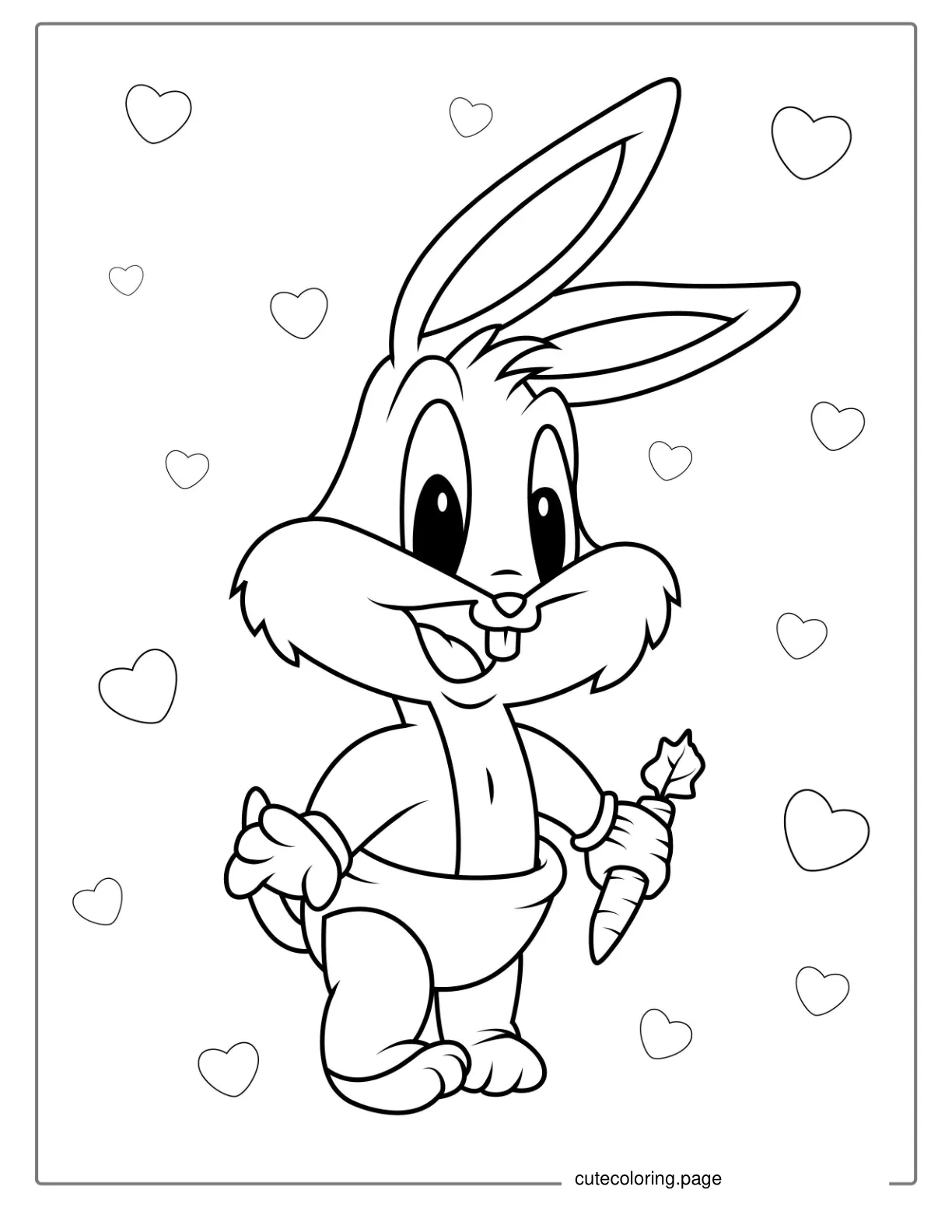 Super Cute Baby Bugs Bunny To Color coloring page