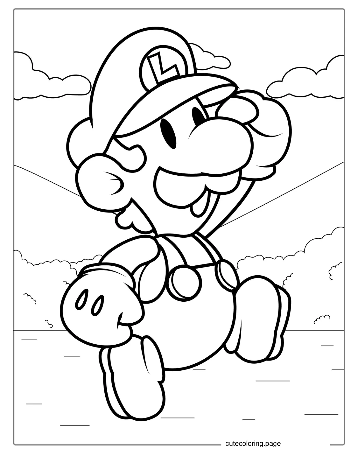 Easy Outline Of Baby Luigi To Color coloring page