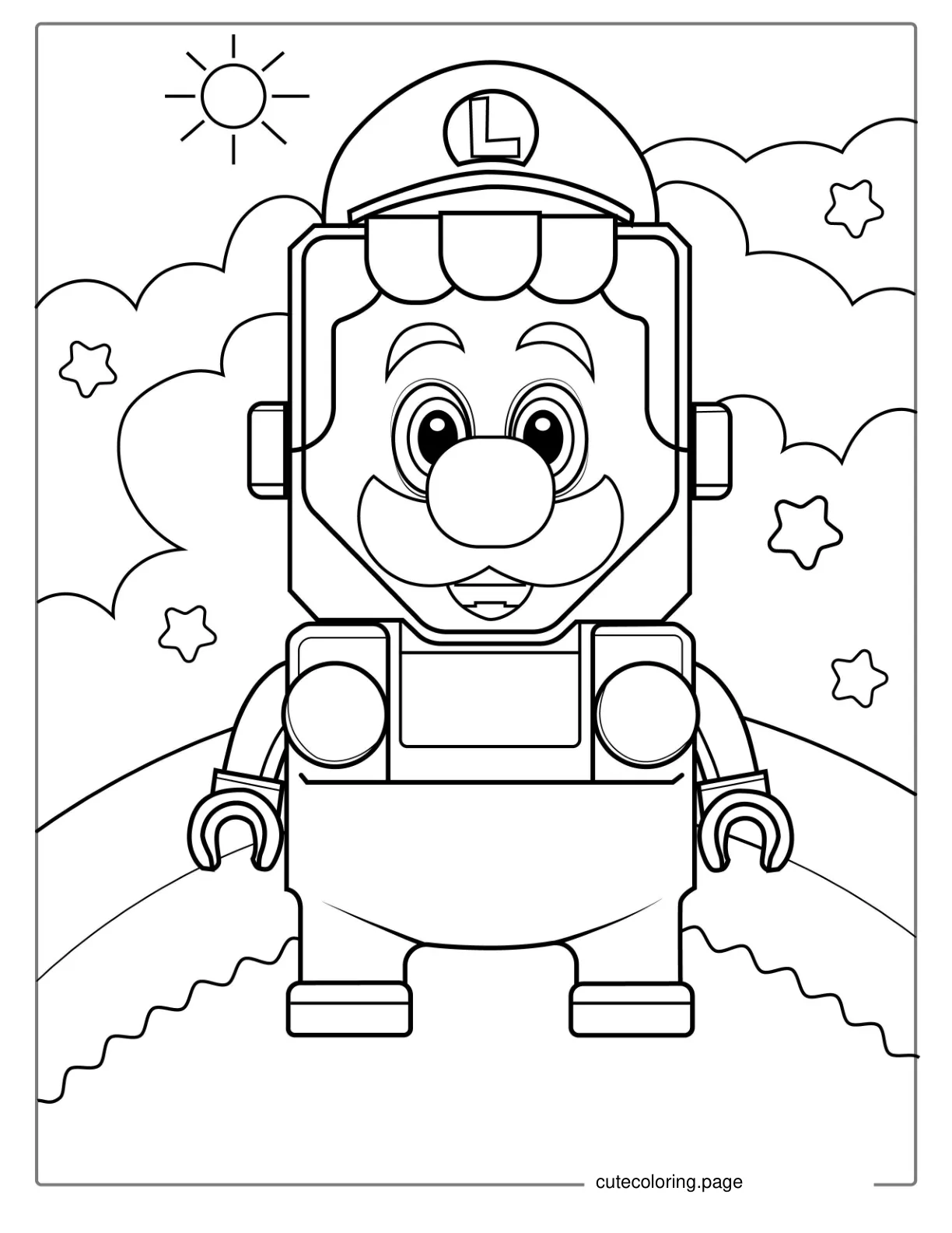 Lego Luigi Coloring Page coloring page