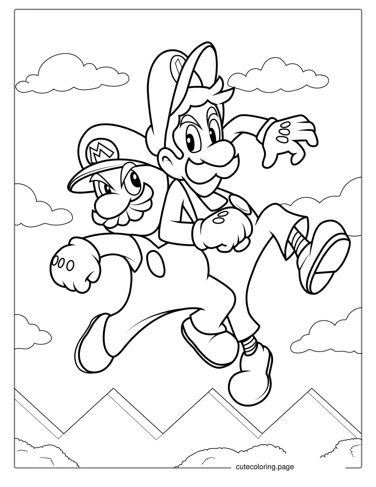 Mario And Luigi Coloring Sheet coloring page