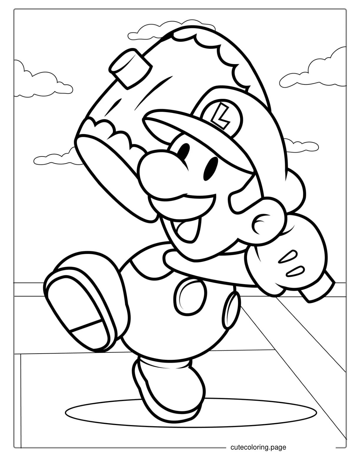 Paper Luigi Coloring Page For Kids coloring page