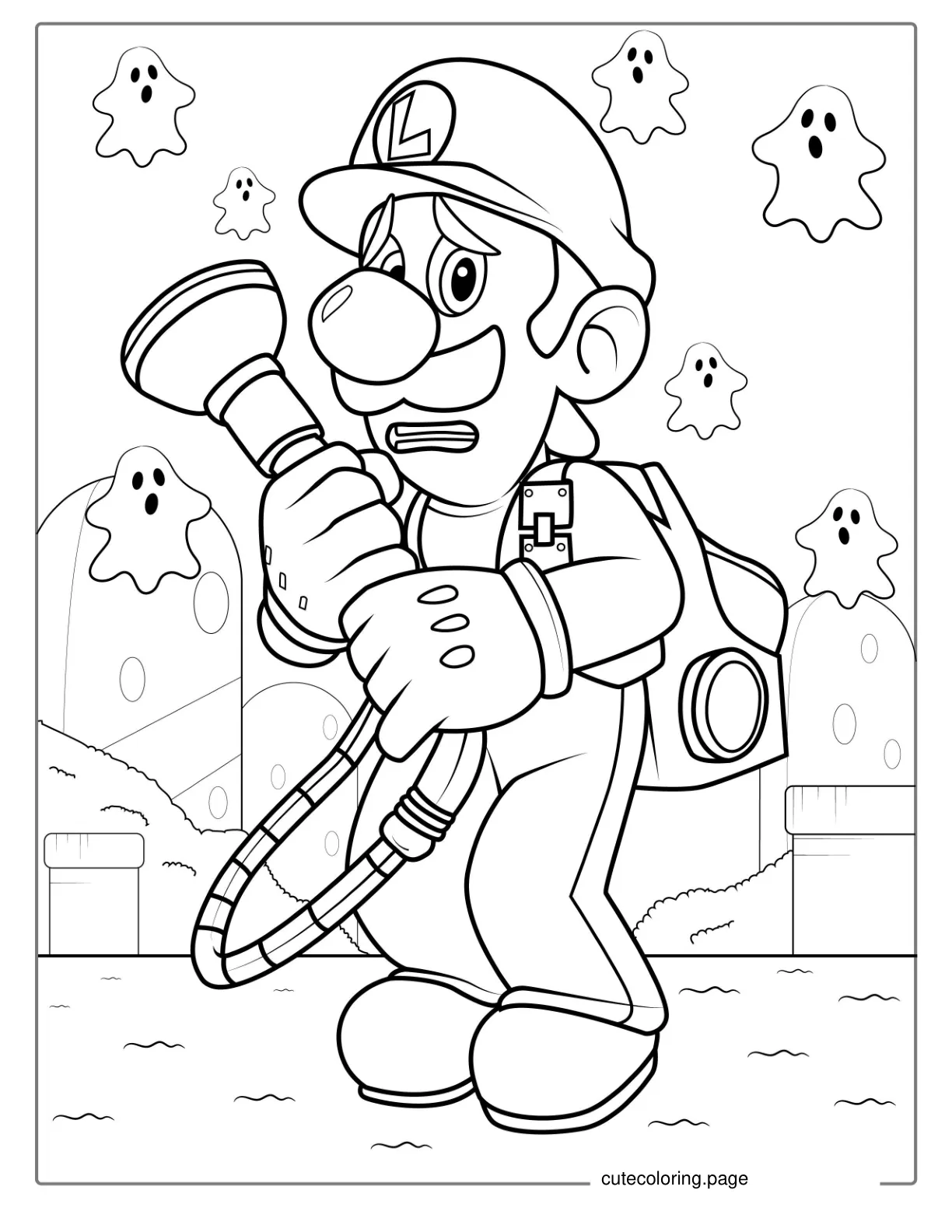 Scared Luigi Coloring Page coloring page