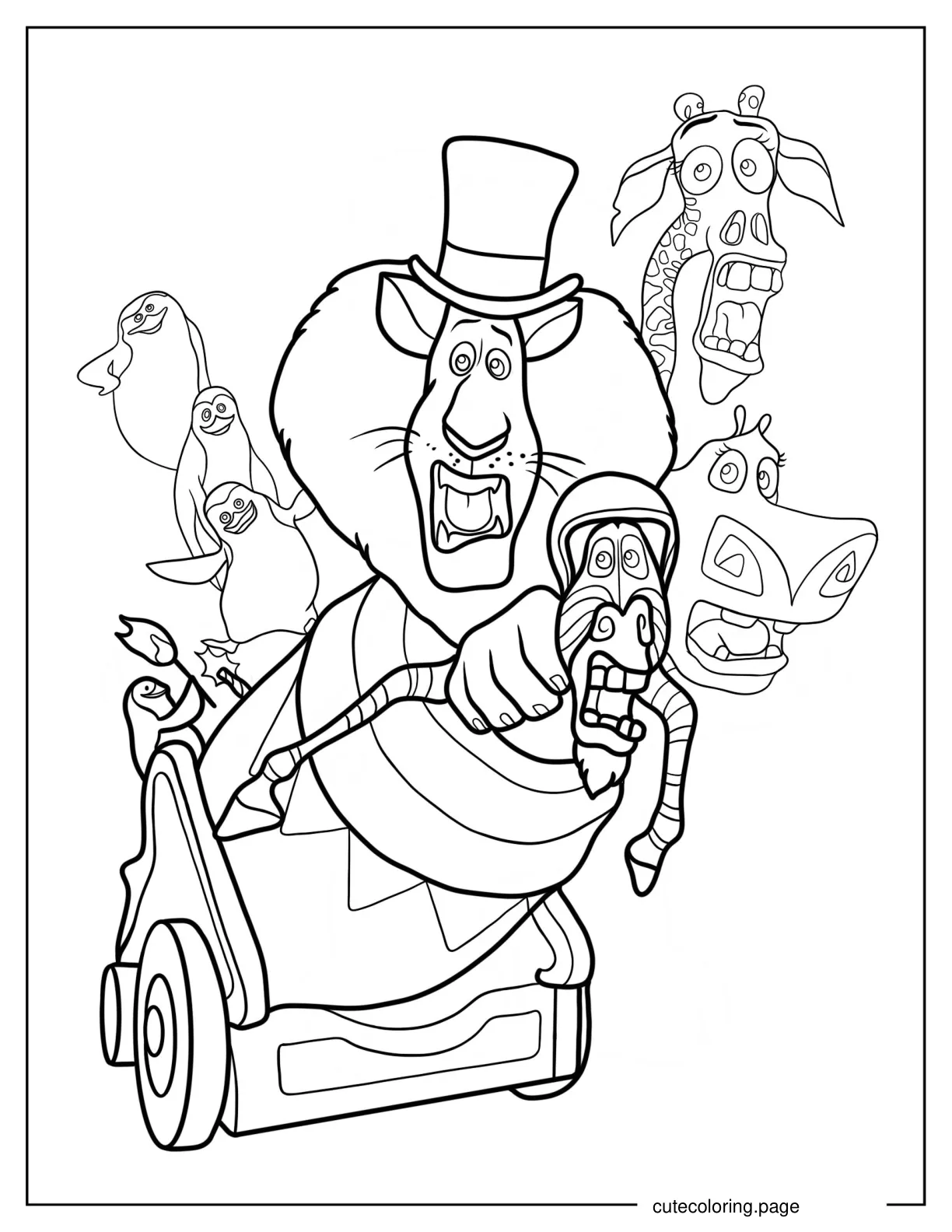 Alex And Marty Inside Circus Canon Coloring Page 1 coloring page