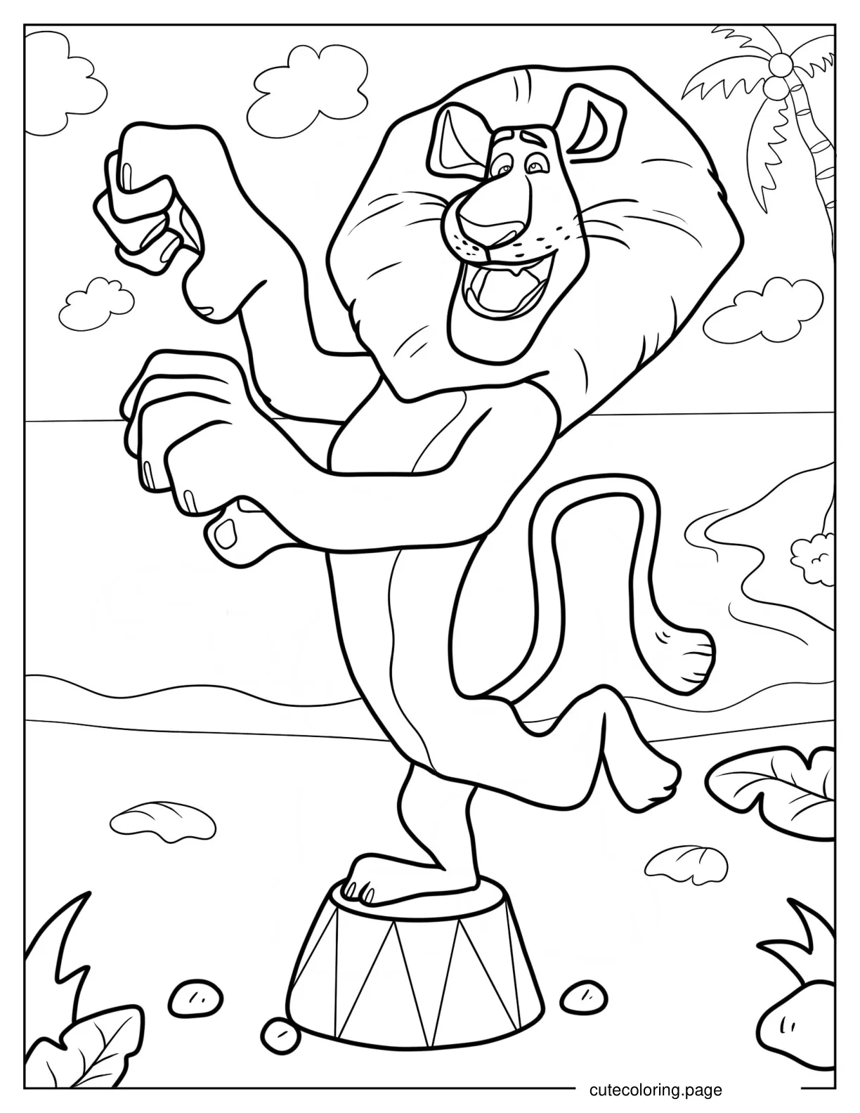 Alex The Lion In Iconic Pose 1 coloring page