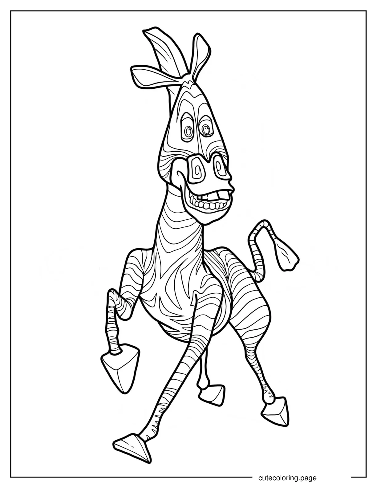 Detailed Marty The Zebra Coloring Page 1 coloring page