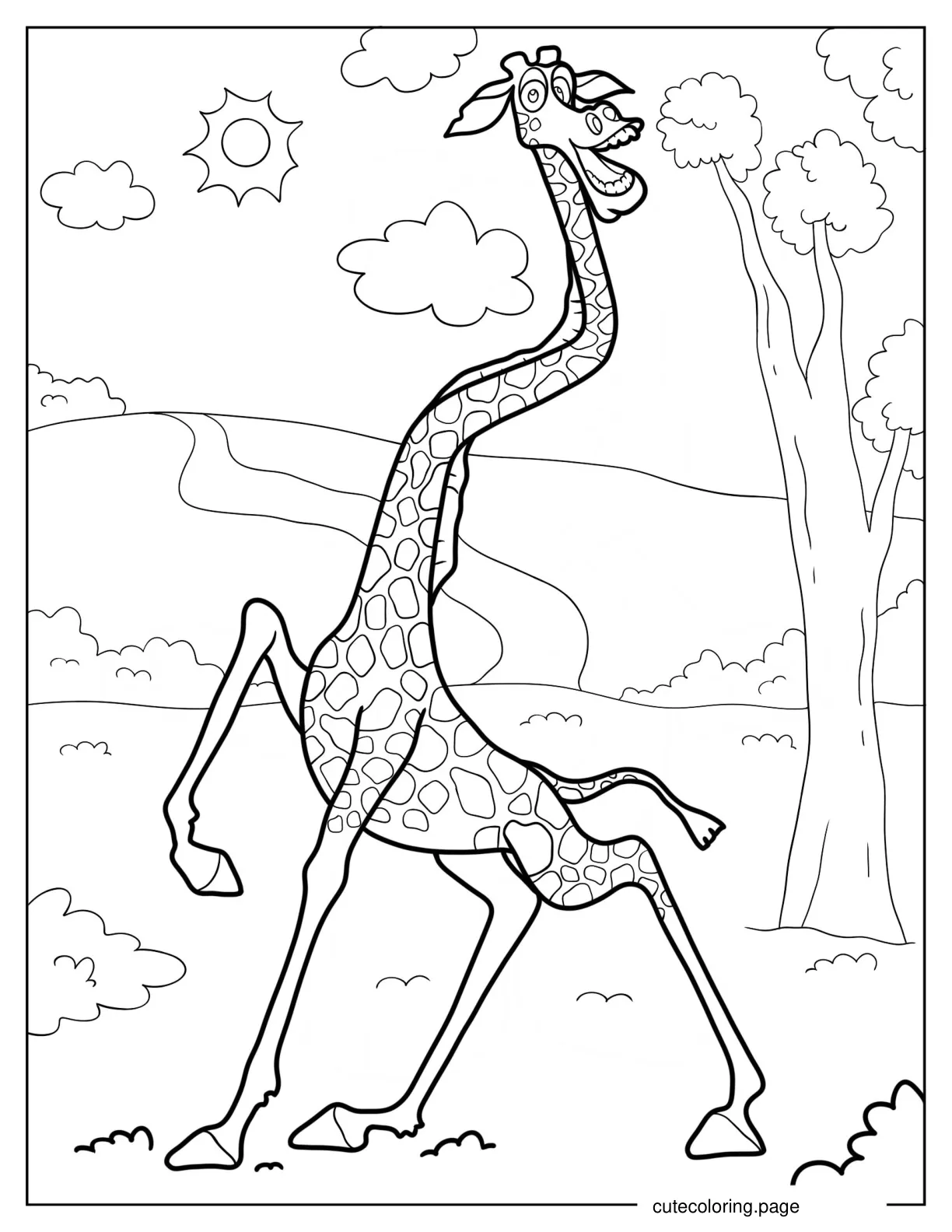 Melman The Giraffe Coloring Sheet 1 coloring page