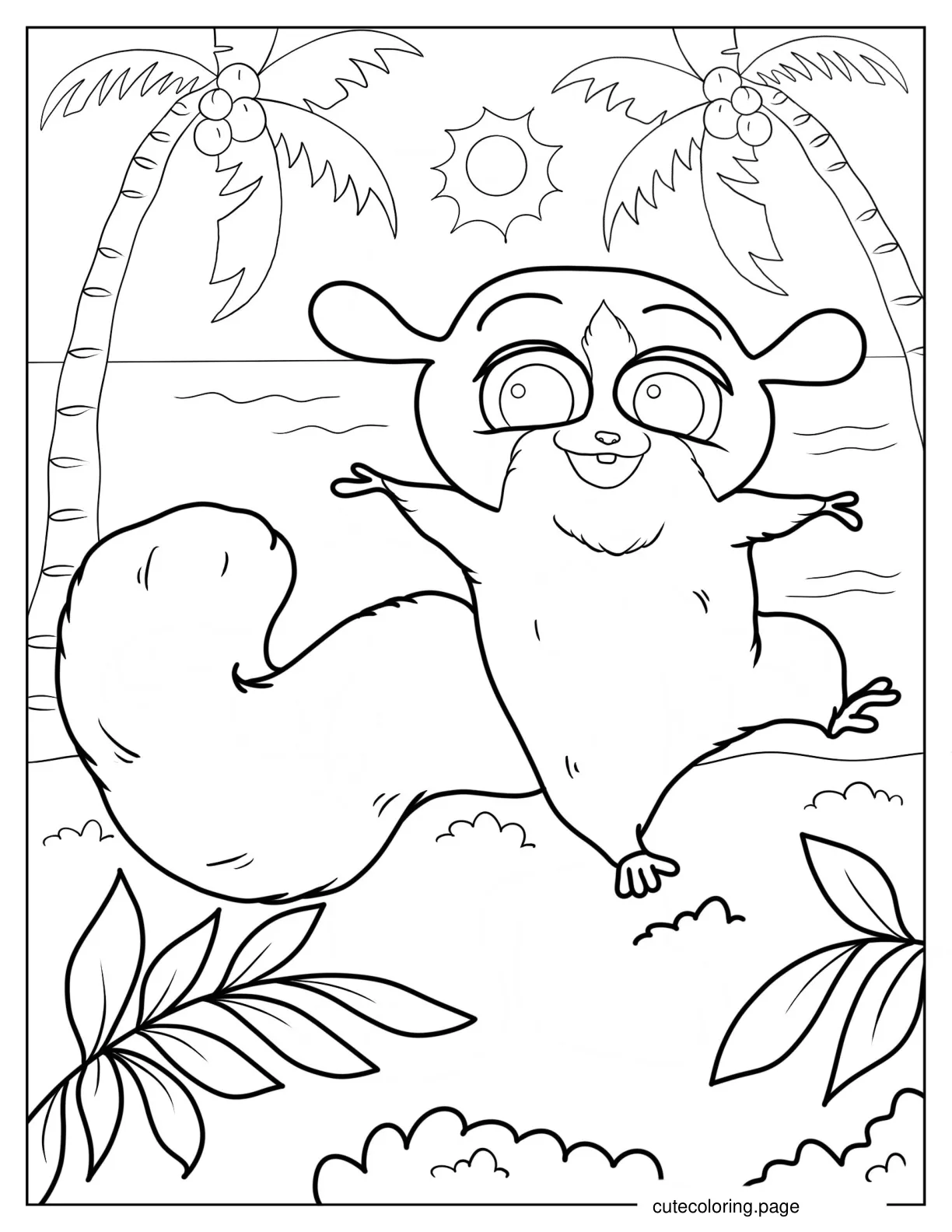 Mort The Mouse Lemur In Madagascar Coloring Sheet 1 coloring page