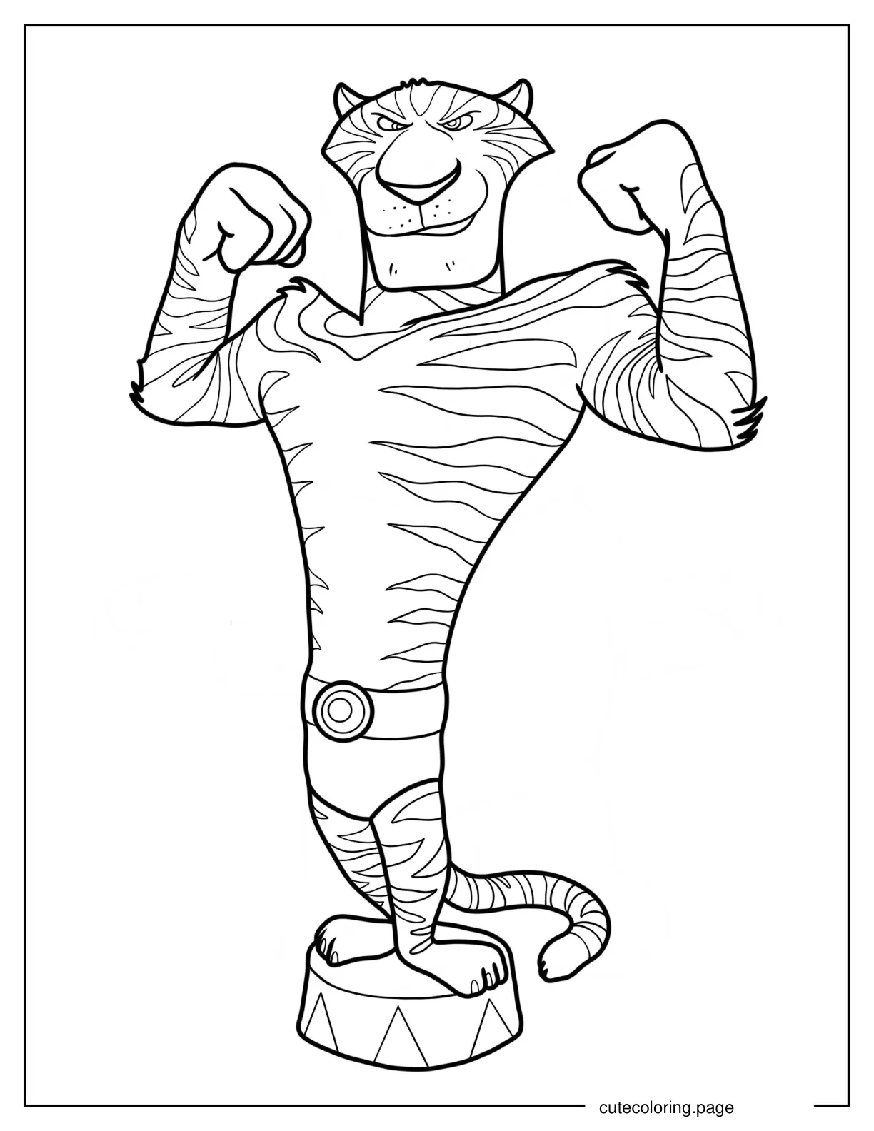 Vitaly The Tiger Madagascar Coloring Sheet For Kids 1 coloring page