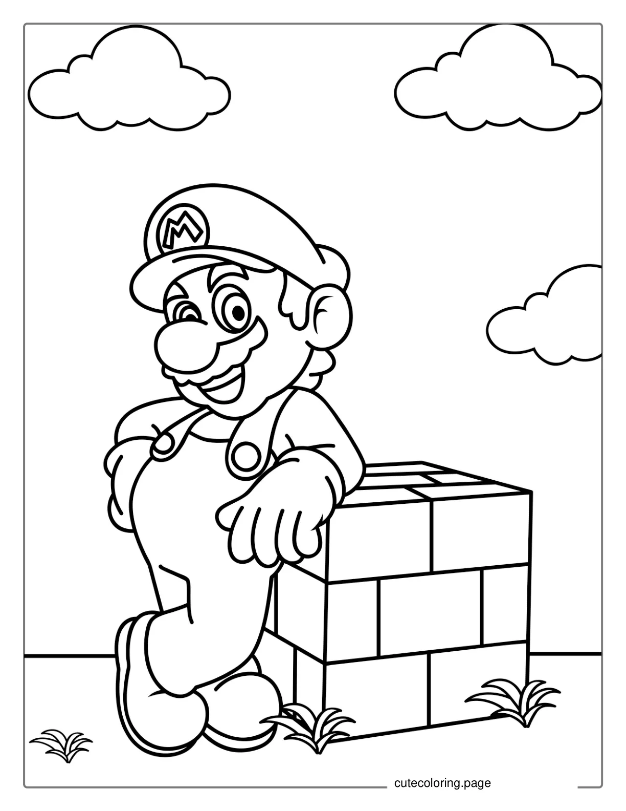 Easy Mario Coloring Sheet coloring page