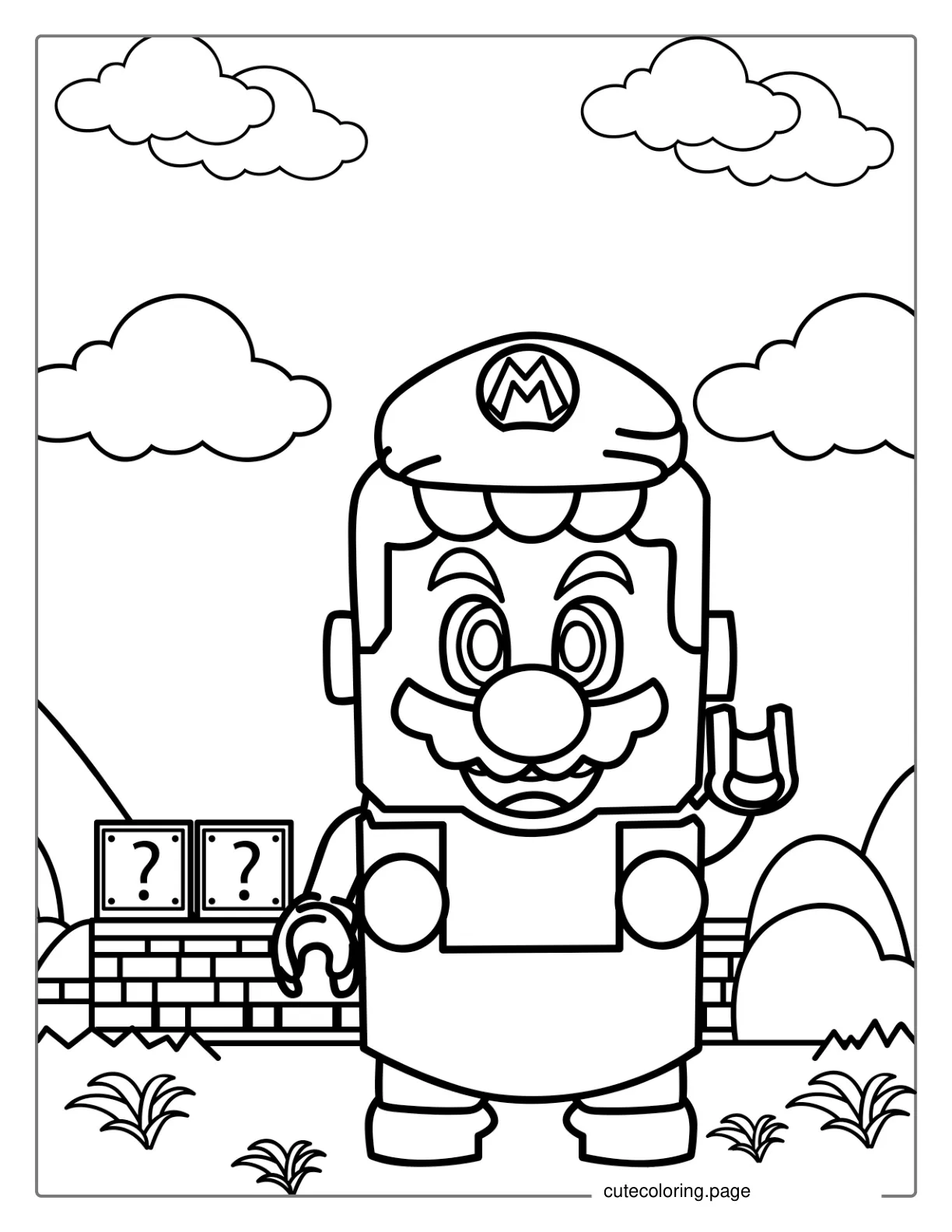 Lego Mario Coloring Sheet For Kids coloring page