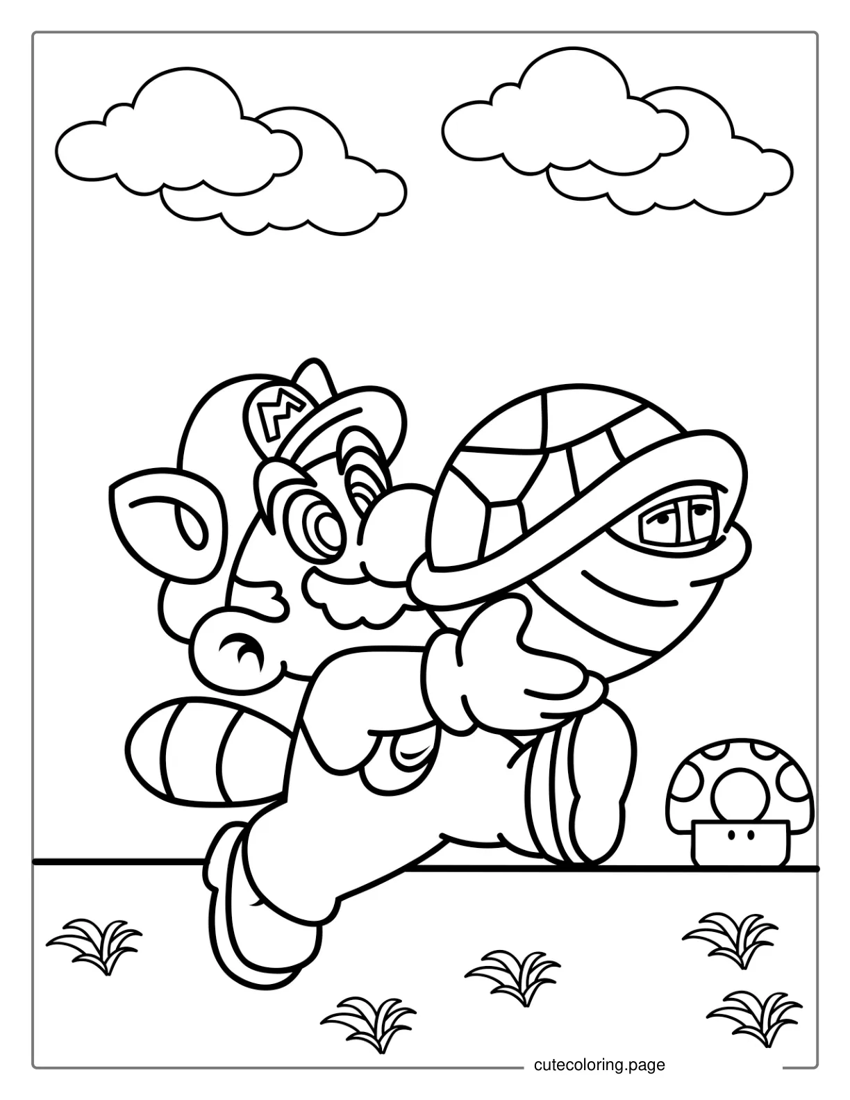 Mario And Koopa Troopa Coloring Page coloring page