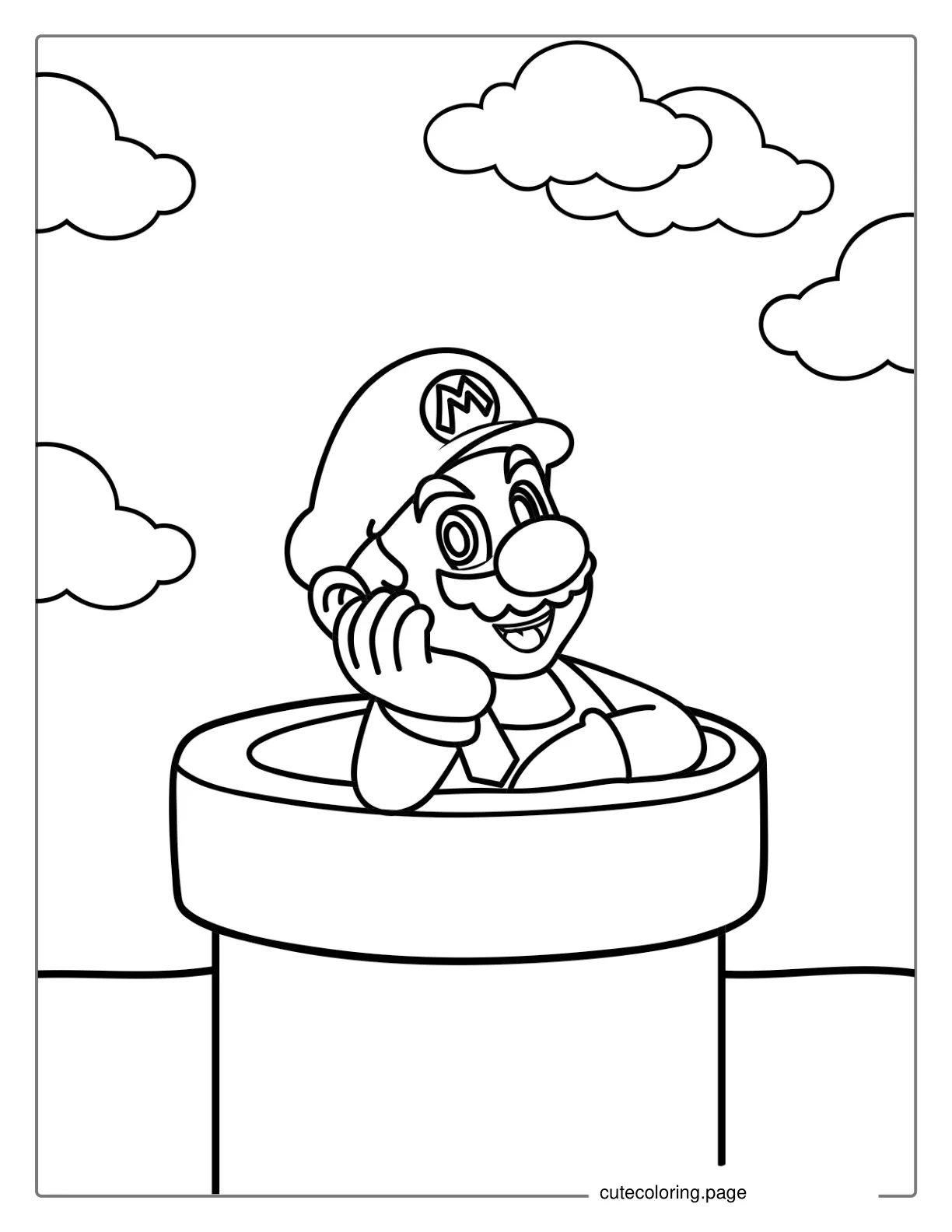 Mario In Tunnel To Color coloring page