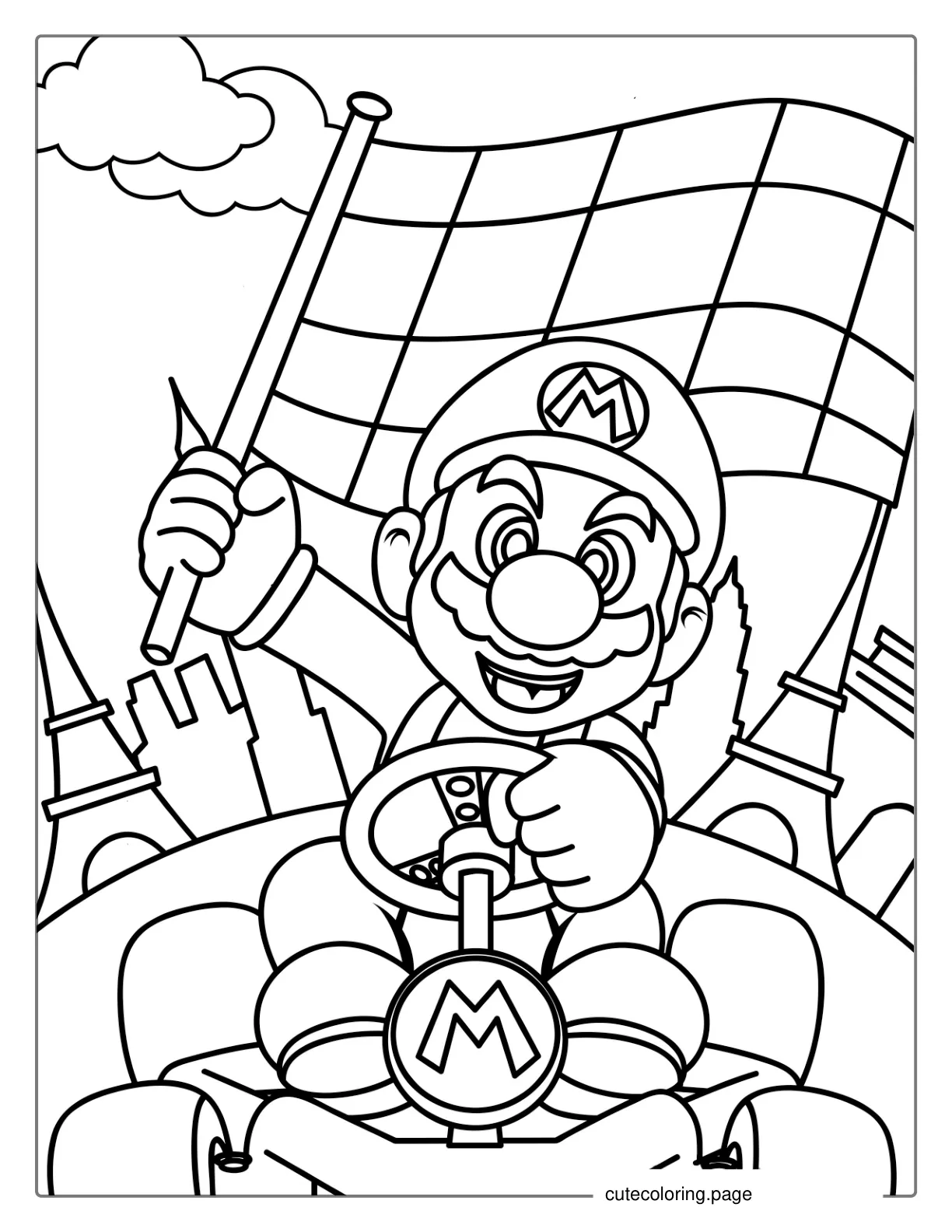 Mario Kart Coloring Page 1 coloring page