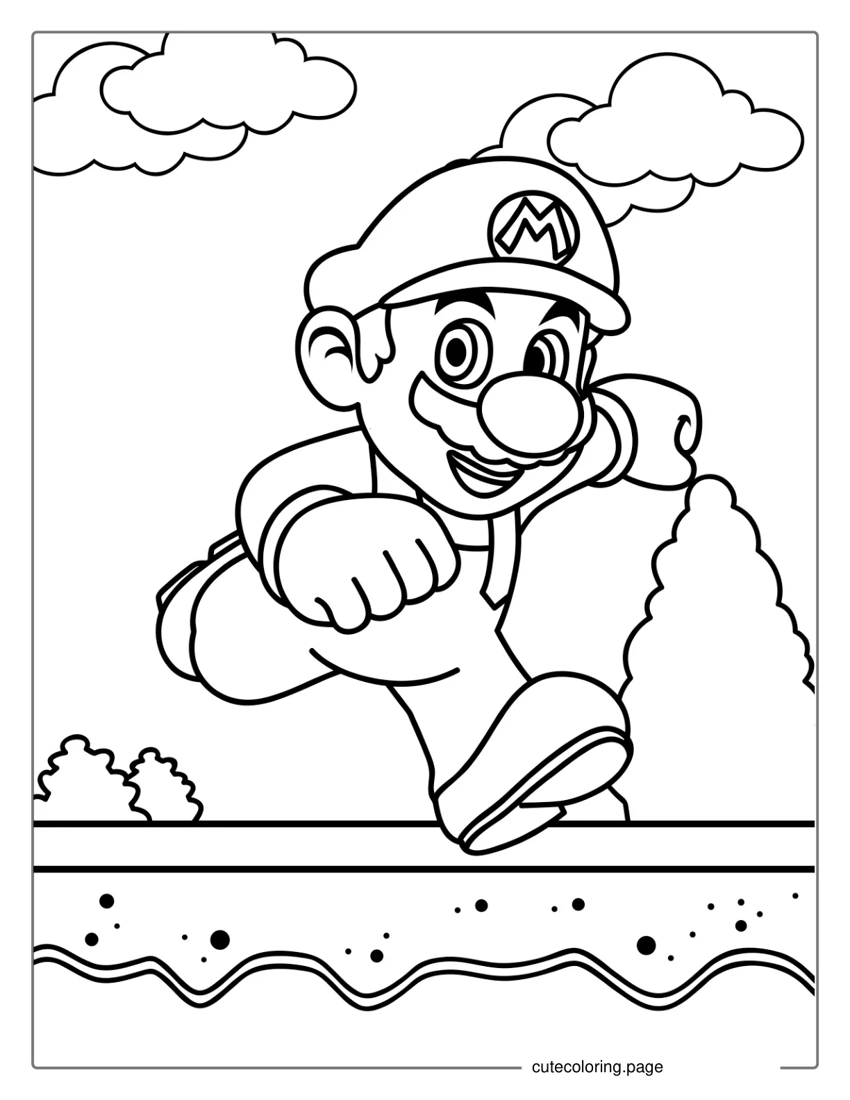 Running Super Mario coloring page