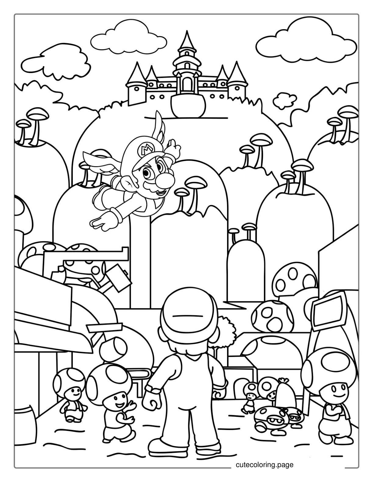 Super Mario Movie Poster Coloring Sheet coloring page