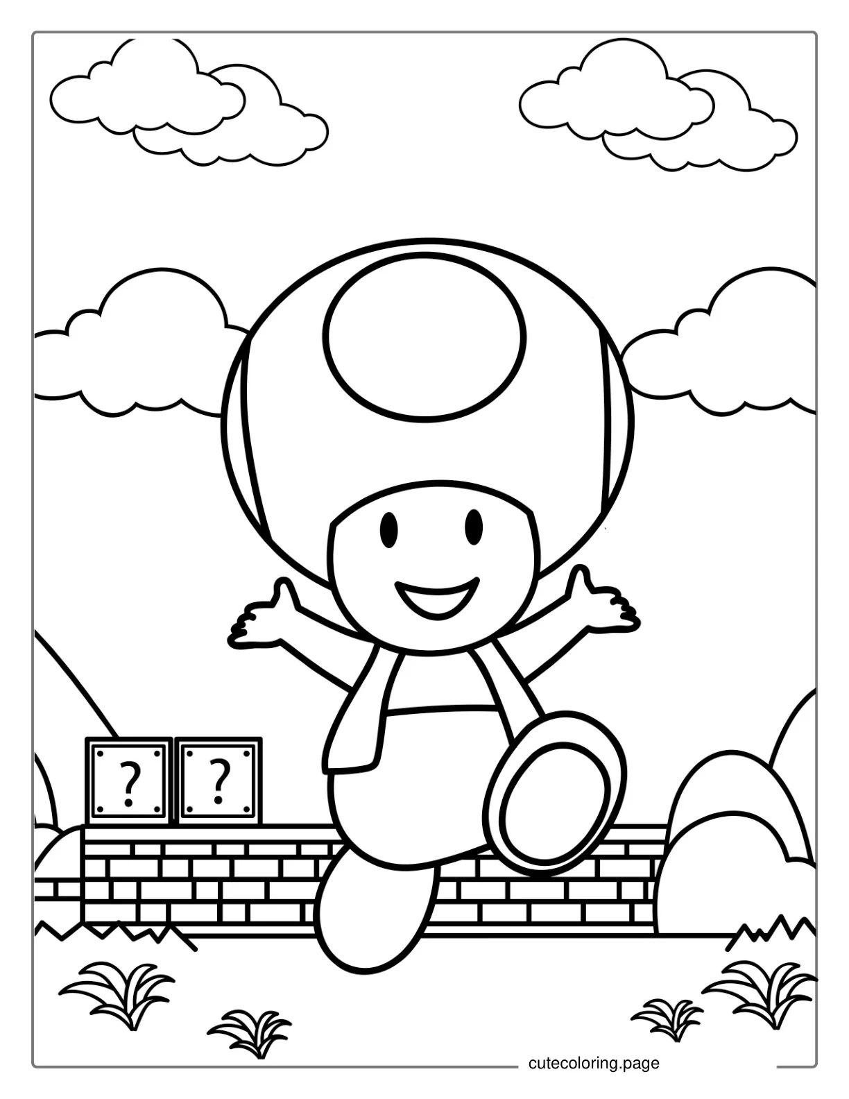 Toad Coloring Page For Kids coloring page