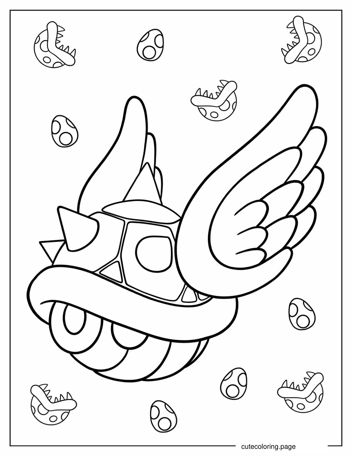 Blue Spiney Shell Coloring Page coloring page