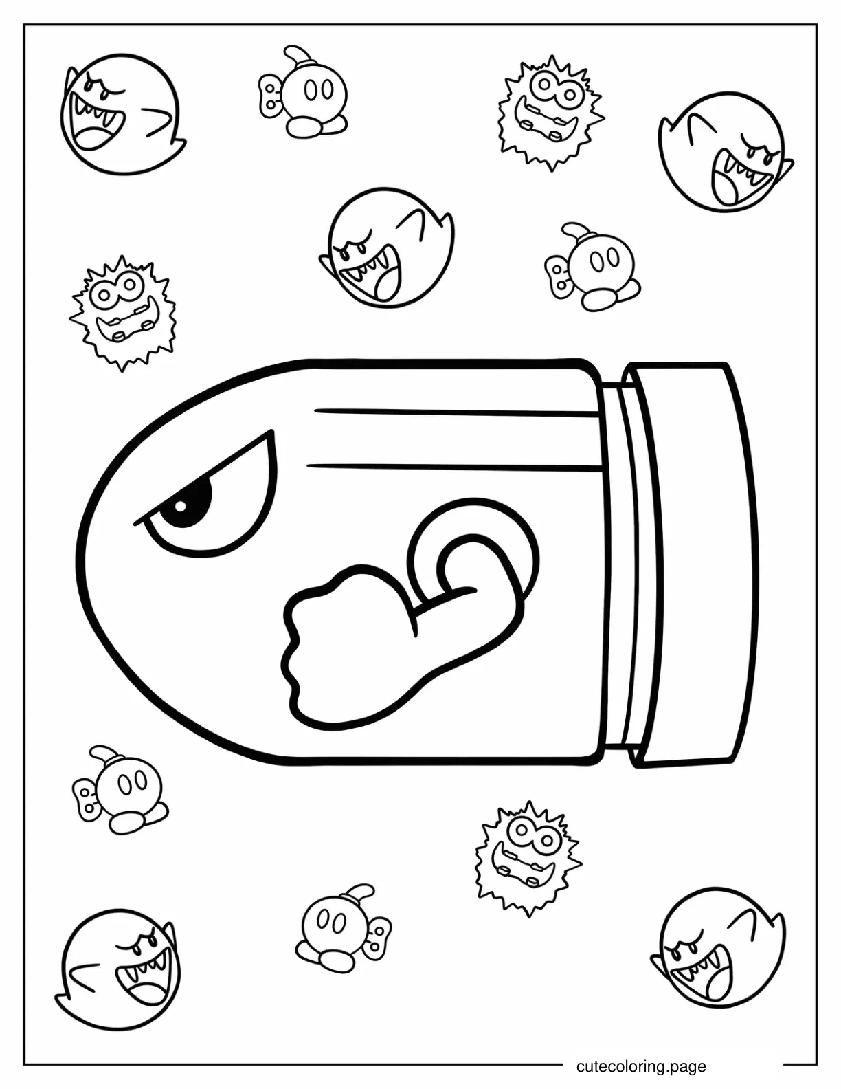 Bullet Bill From Mario Kart Coloring Page coloring page