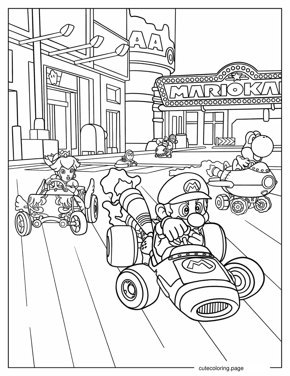 Mario Kart Coloring Page coloring page