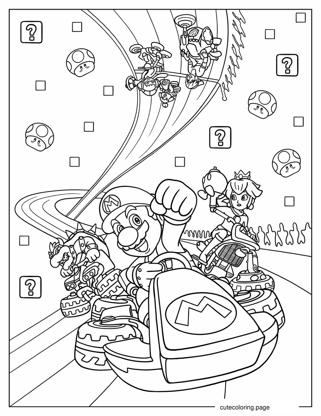 Mario Kart Deluxe Coloring Page coloring page