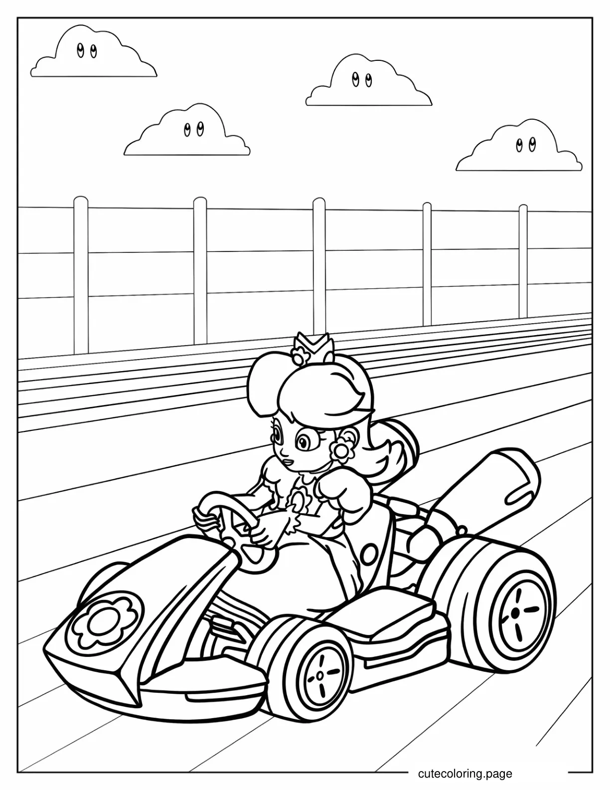 Princess Daisy From Mario Kart To Color coloring page