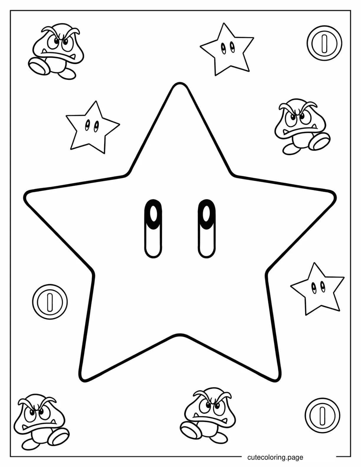 Starman From Mario Kart To Color coloring page