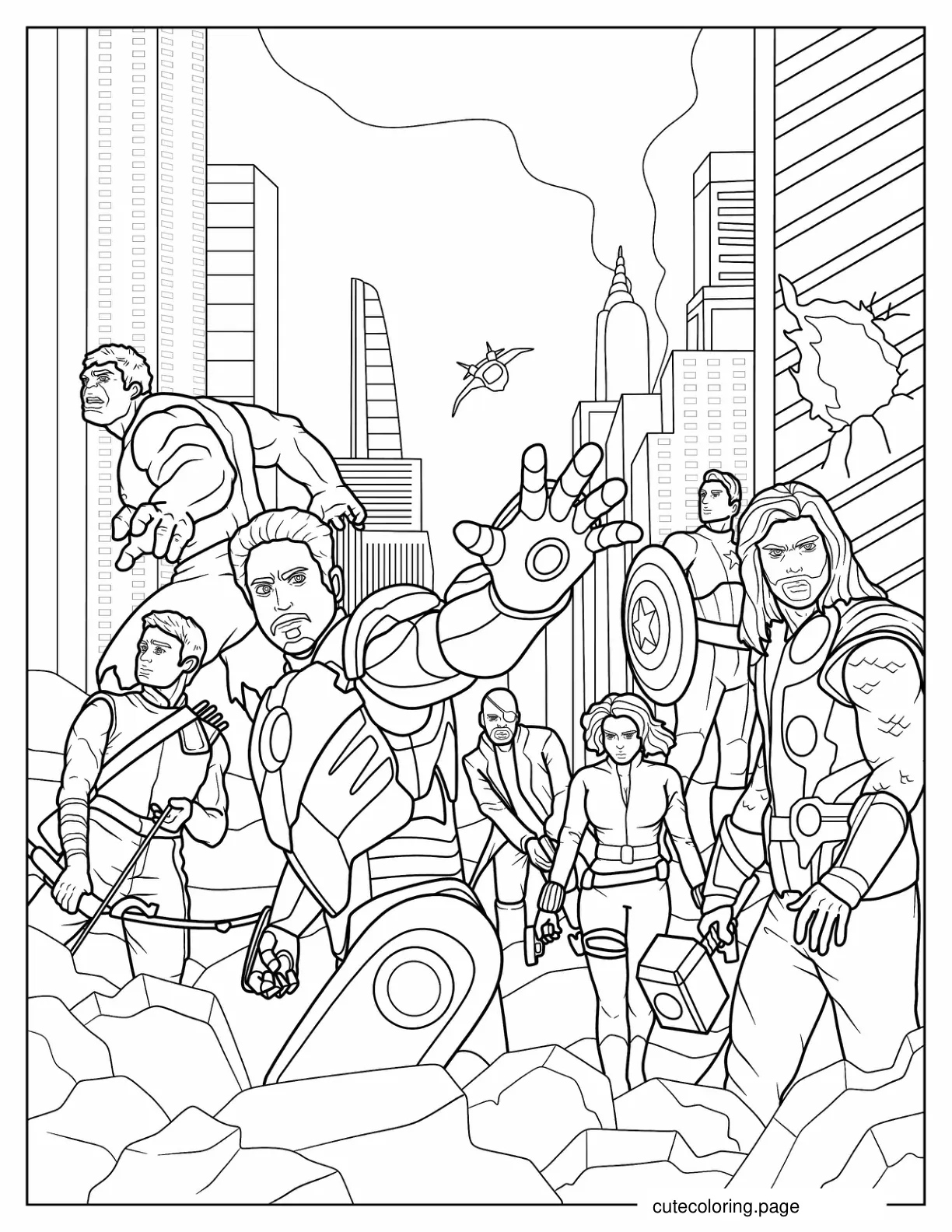 Avengers Assemble To Color coloring page