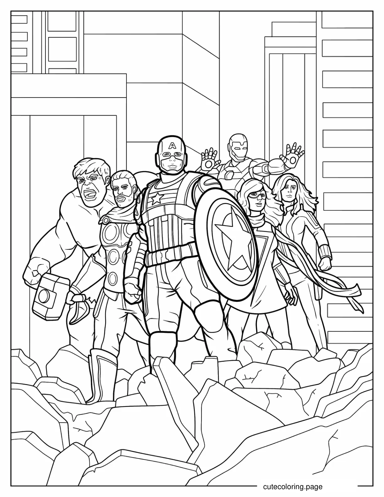 Avengers Assembled To Color coloring page