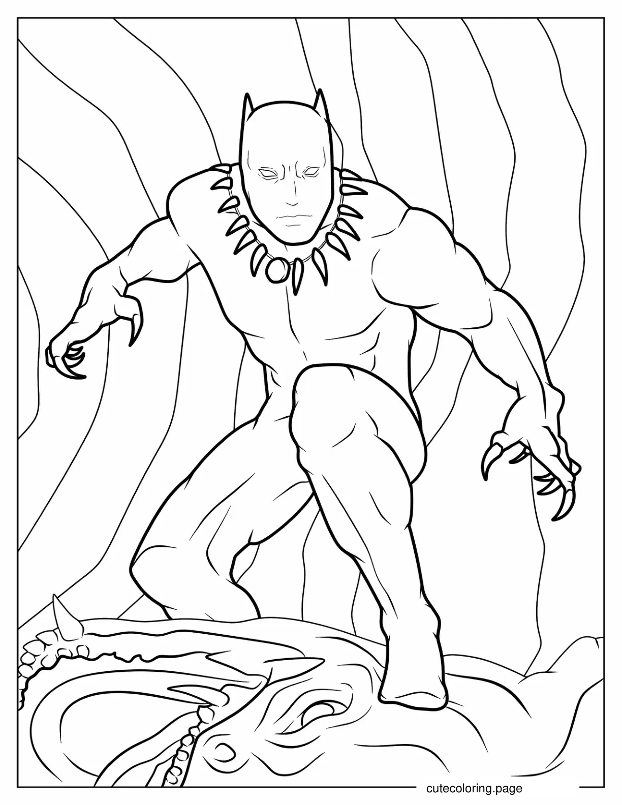 Black Panther Superhero To Color coloring page