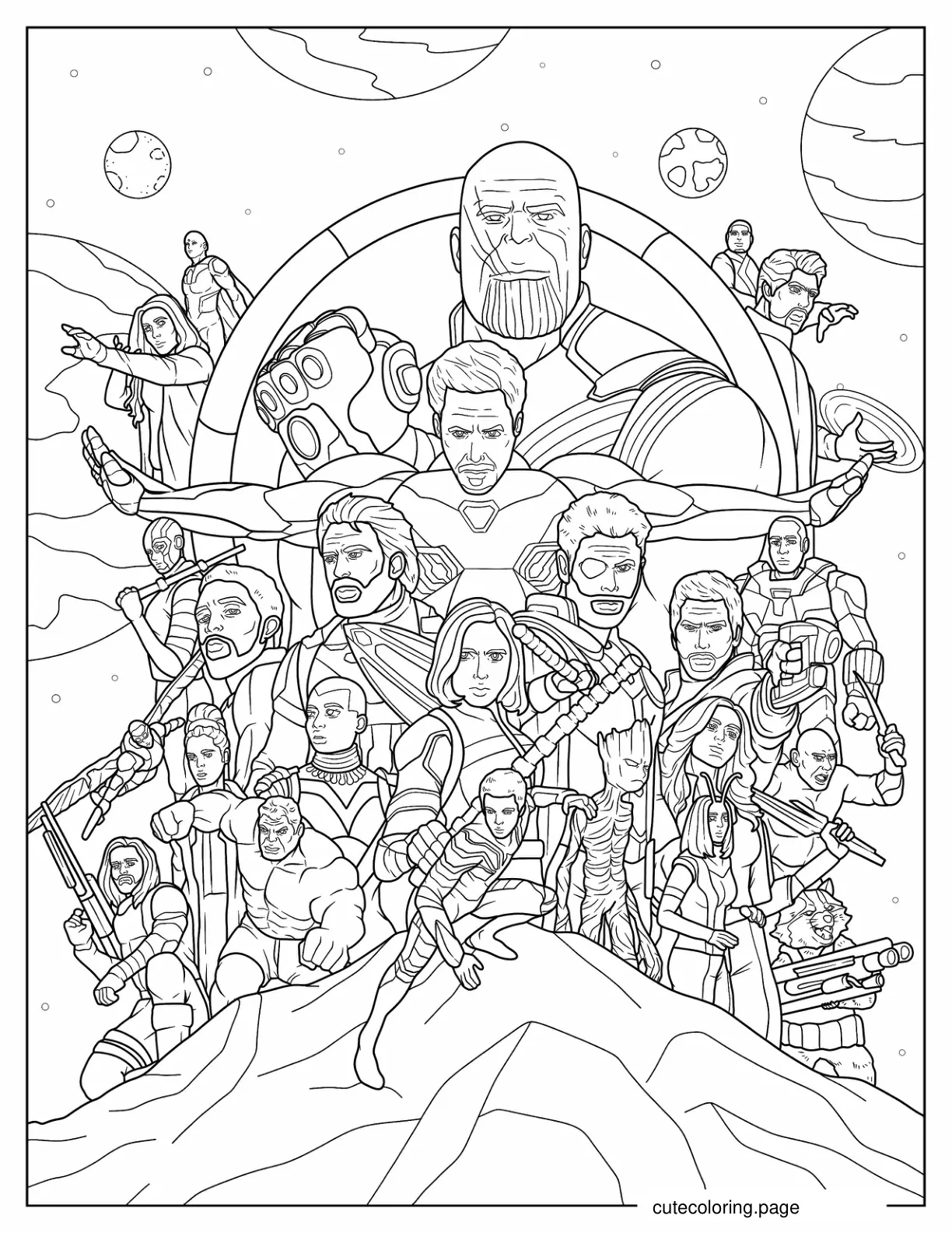 Intricate Avengers Coloring Page coloring page