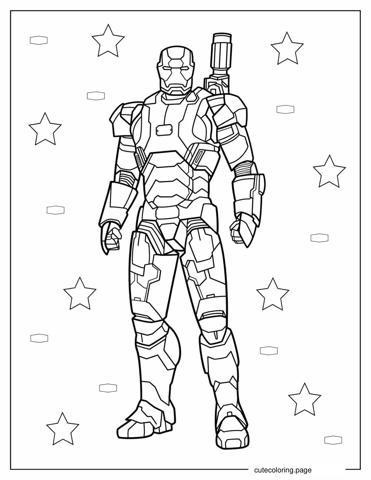 James Rhodes From Avengers To Color coloring page