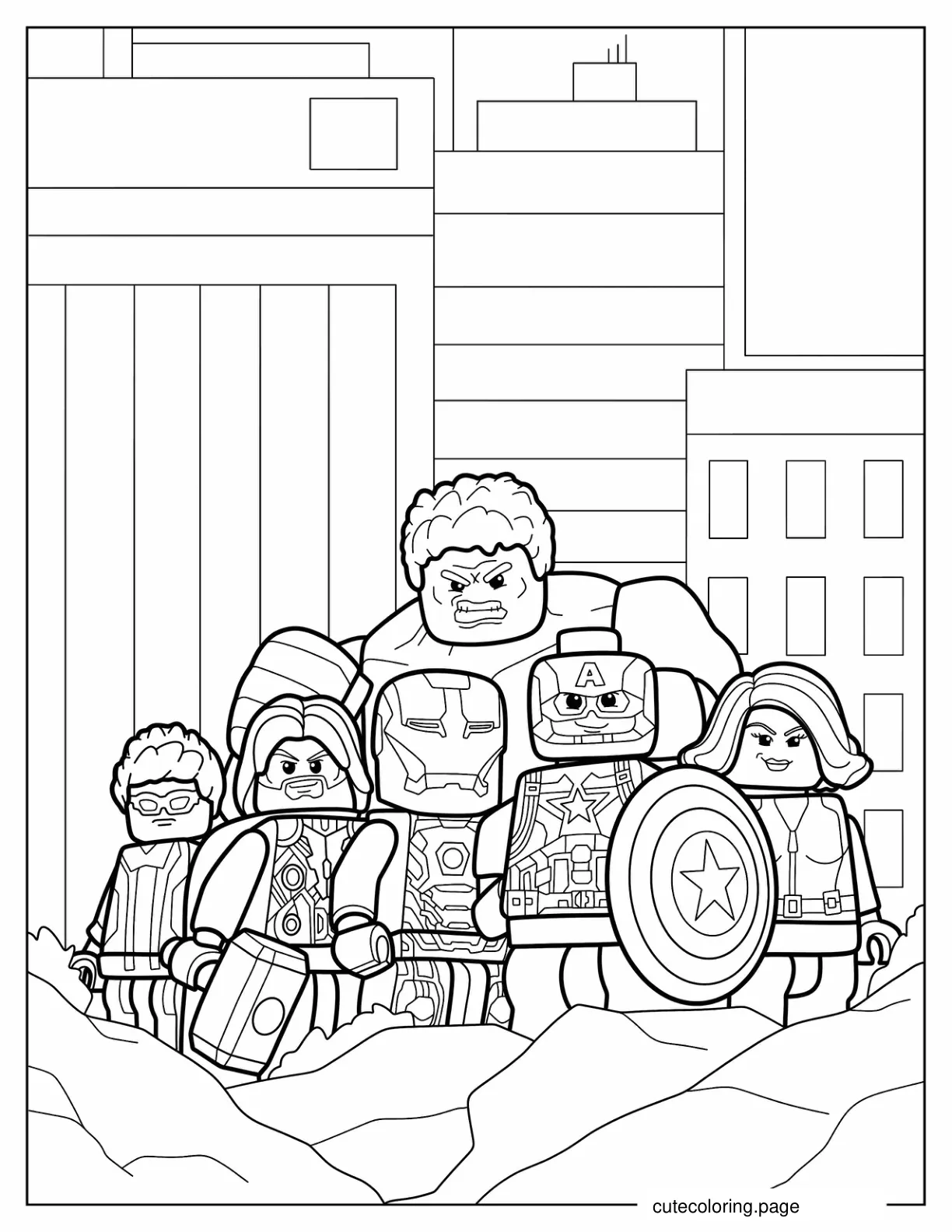 Lego Themed Avengers To Color coloring page