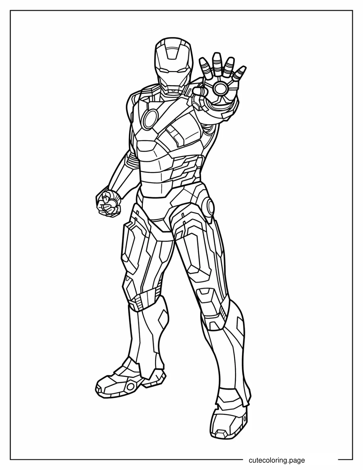 Simple Outline Of Iron Man From Avengers coloring page