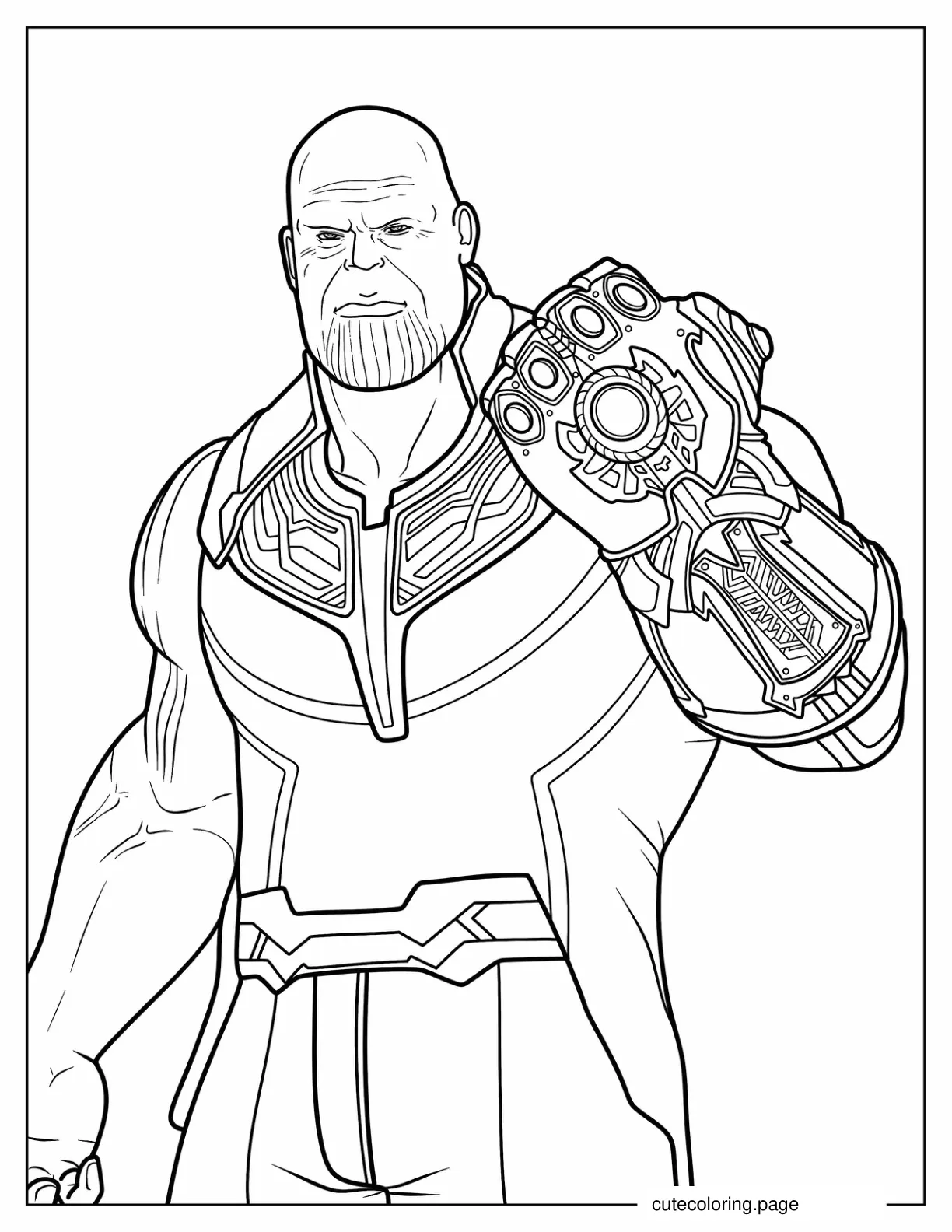 Thanos With The Infinity Gauntlet To Color coloring page