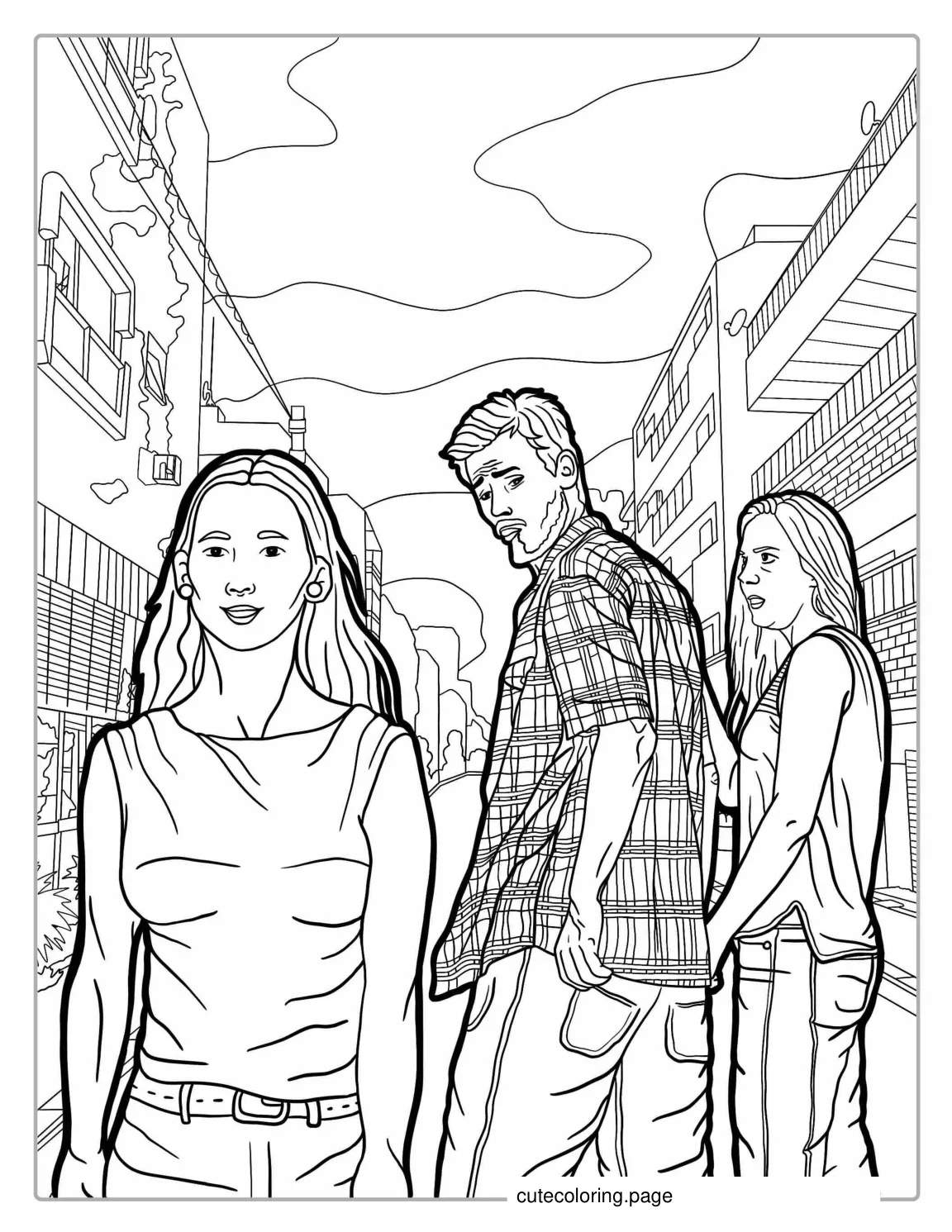 Distracted Boyfriend Meme Coloring Page coloring page