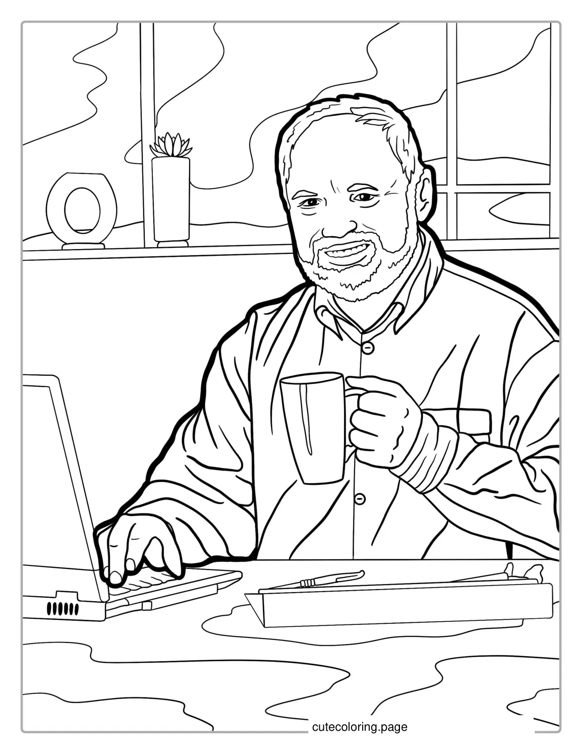 Hide The Pain Harold Meme Coloring Page coloring page