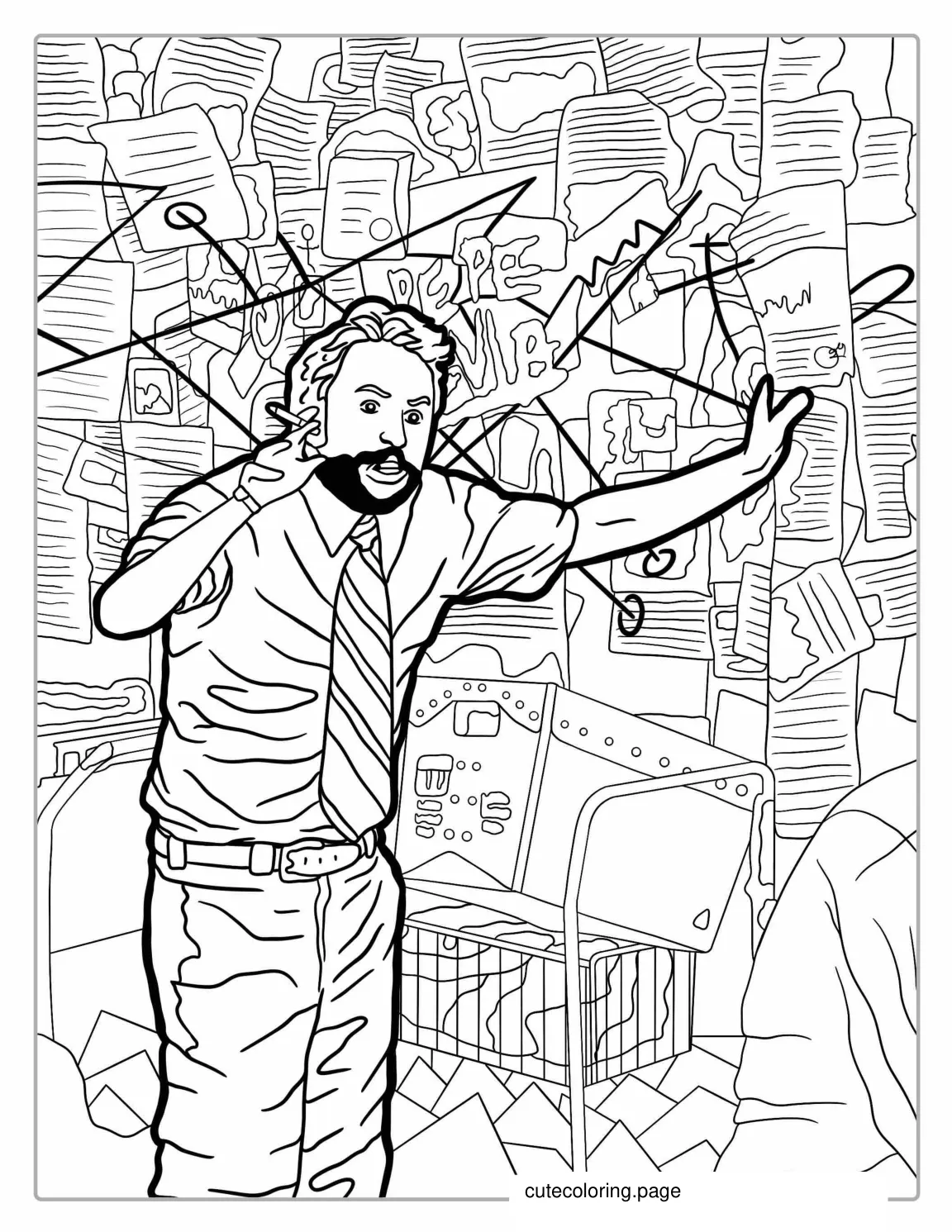 Pepe Silvia Charlie Day Meme Coloring Page coloring page