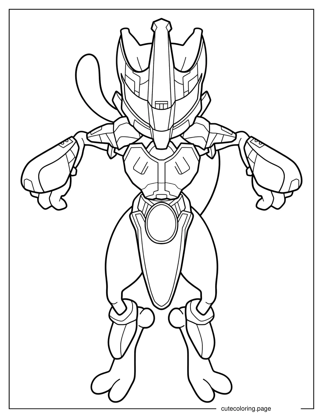 Armored Mewtwo For Project M Coloring Page coloring page