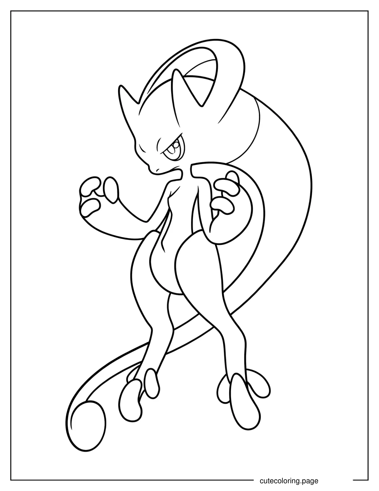 Psychic Mewtwo Coloring Page For Kids coloring page