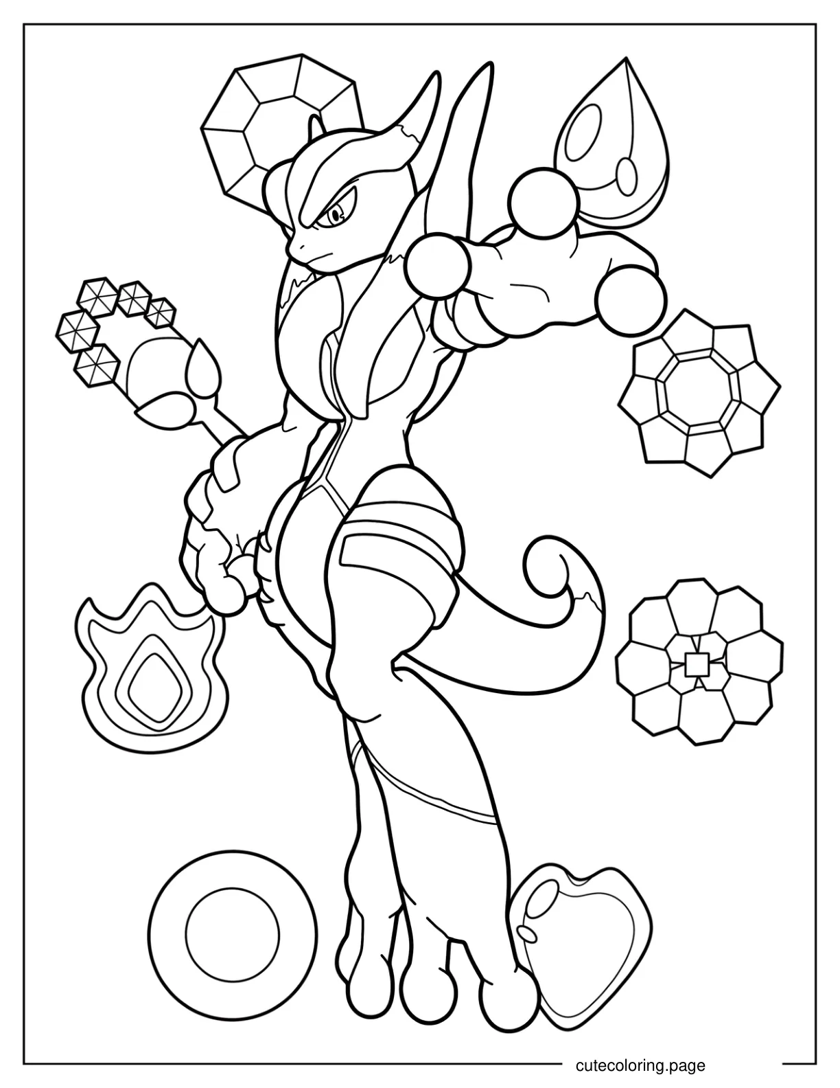 Shadwo Mega Mewtwo X Coloring Page coloring page