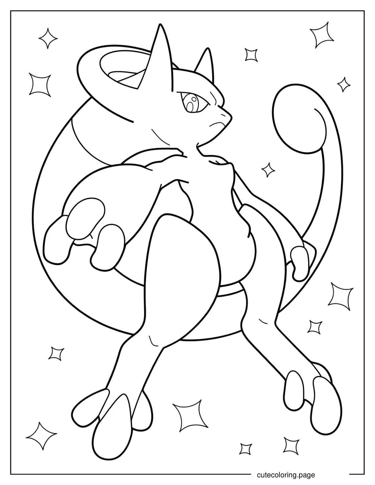 Shiny Mega Mewtwo coloring page