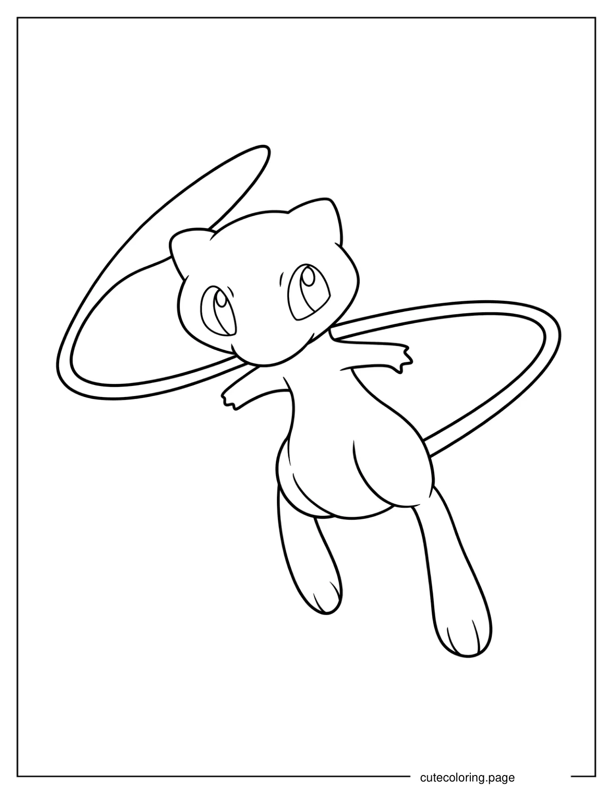 Simple Mew Coloring Page For Preschoolers coloring page