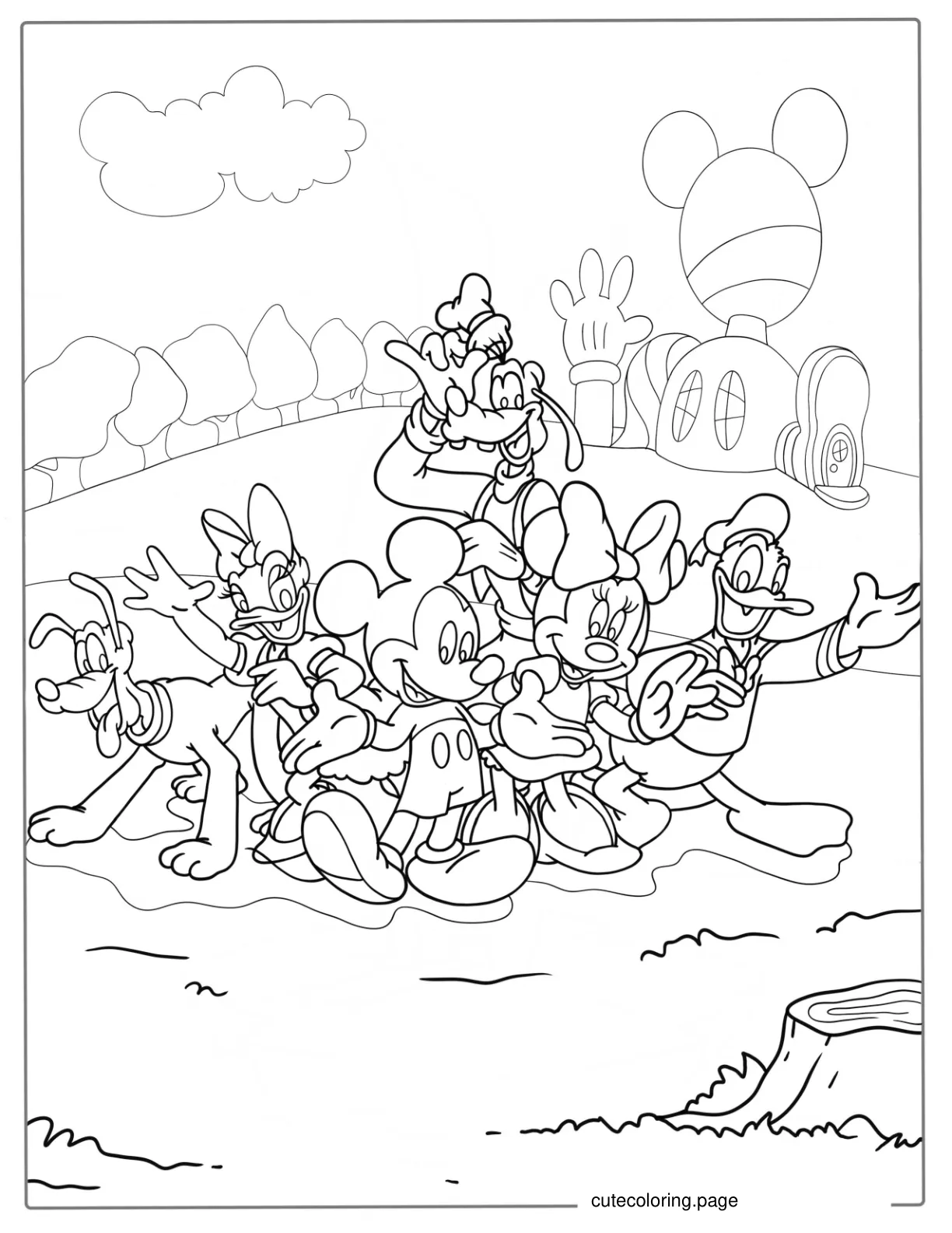 Coloring Sheet Of Mickey Mouse With Friends coloring page